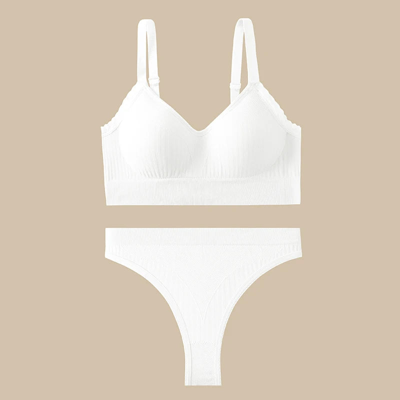 Women Sexy Lingerie Set Push Up Bras Set Solid Underwire Bra Everyday Underwear Panty Set