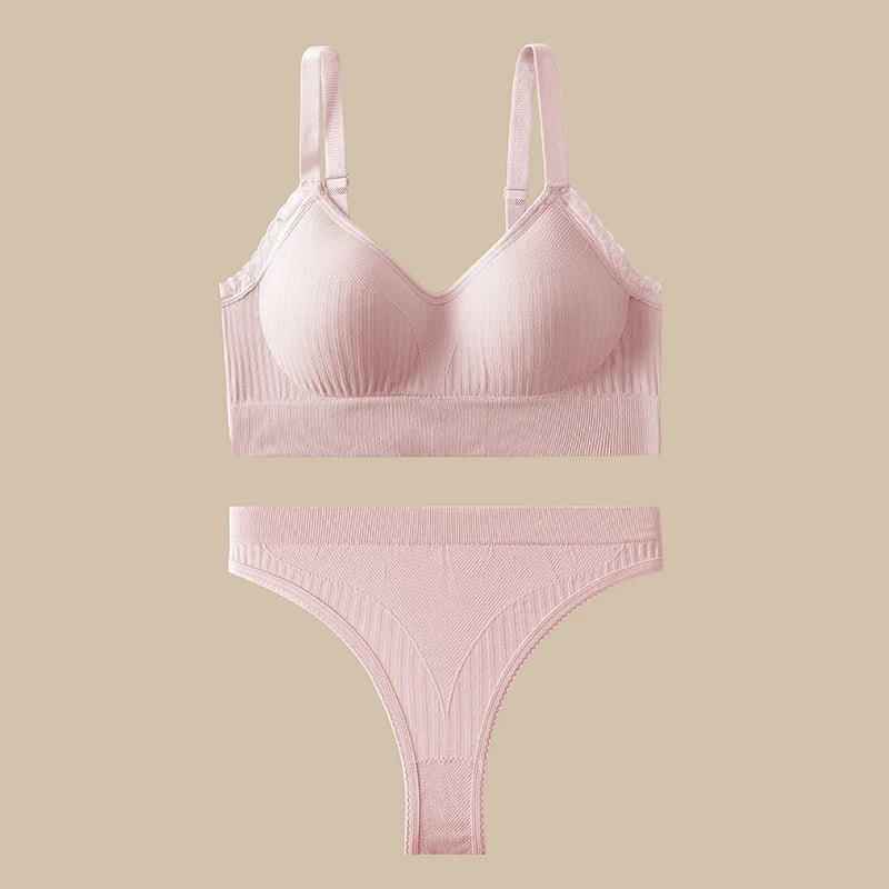 Women Sexy Lingerie Set Push Up Bras Set Solid Underwire Bra Everyday Underwear Panty Set