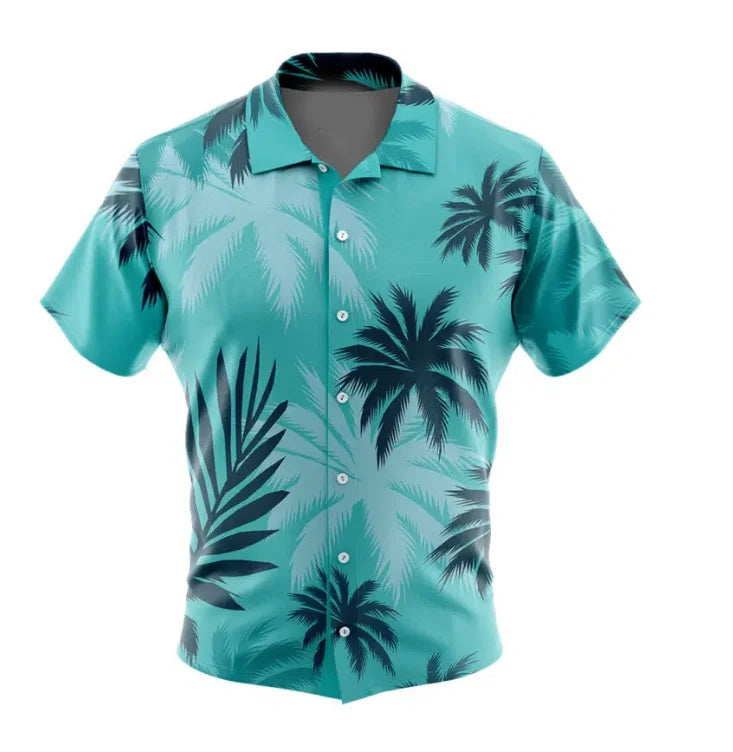 Summer 2025 Tommy Vercetti GTA Vice City Role Playing Button Beach Hawaii 3D Shirt