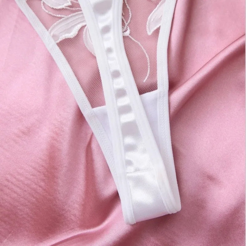 Sexy Lingerie Woman Lace Transparent Underwear Embroidery Brief Set Bra Kit Push Up Breves Sets Thin Erotic Bras New