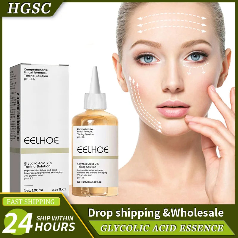 100ml Glycolic Acid Toning Solution Ordinary Acne Remover Lifting Firming Wrinkles Glowing Facial Care Gift Glycolic Acid Toner
