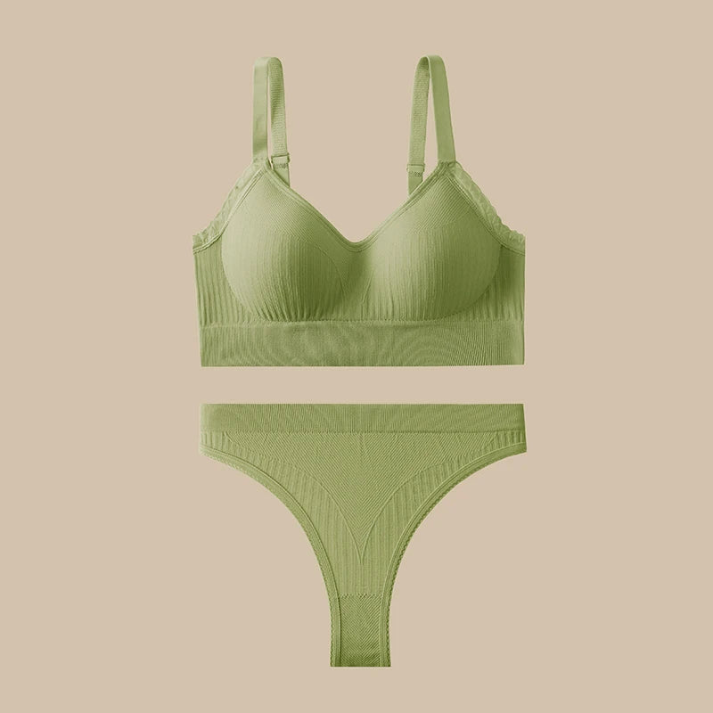 Women Sexy Lingerie Set Push Up Bras Set Solid Underwire Bra Everyday Underwear Panty Set