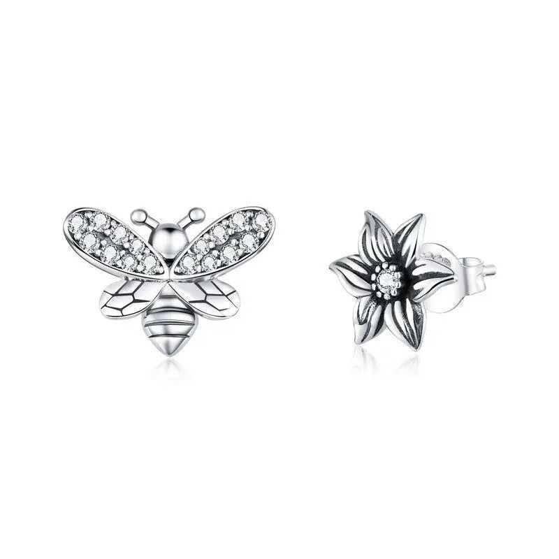 WOSTU 925 Sterling Silver European Simple CZ Ear Buckles Heart Hoop Earrings for Women Wedding Gift Minimalism Jewelry E737