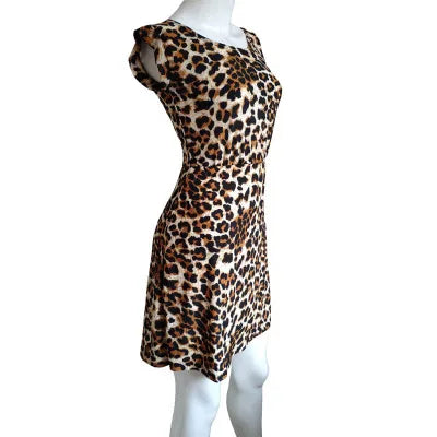 Women Summer Dresses Leopard Print Dress  Plus Size S-XXL Slim Beach Dress Girl High Quality Casual Mini Dress