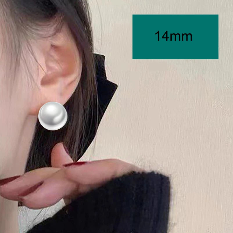 925 Sterling Silver Women's New High Quality Jewelry Pearl Stud Earrings XY0197