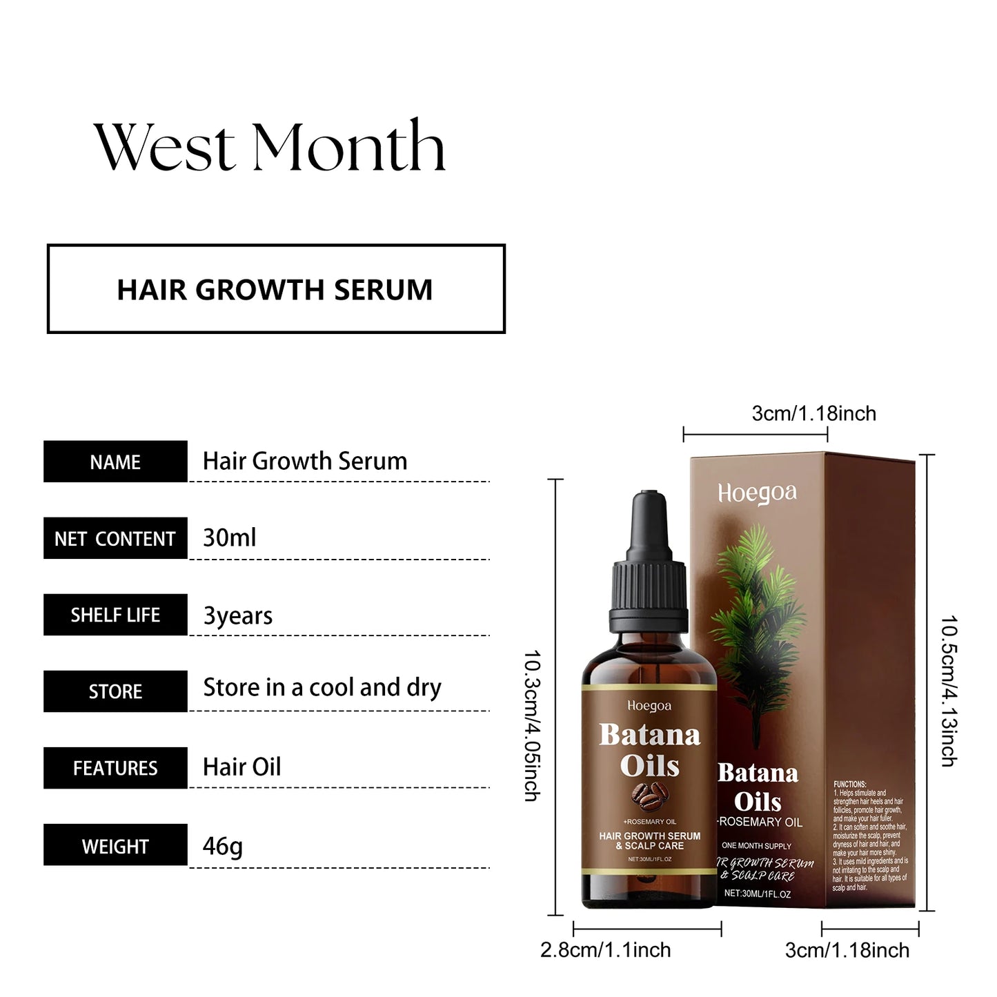 Rosemary Mint Scalp Nutrient Hair Strengthening Oil Biotin Essential Oils Nourishing Treatment Split Ends Dry All Types