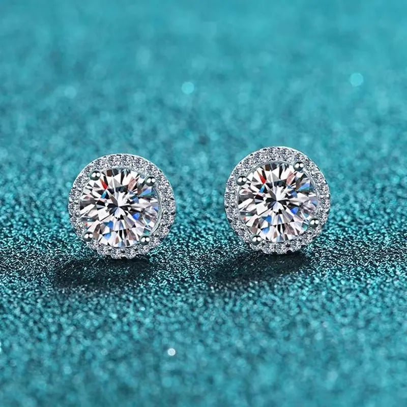 Sterling Silver White Gold Plated Diamond Earring Ear Studs Wedding Fine Jewelry Sterling Silver earrings