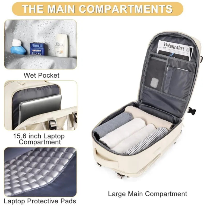 Geestock mochilas Travel Backpack Ryanair Cabin Bag Laptop Backpack Carry On Luggage Airplane Trip Backpack Waterproof Schoolbag