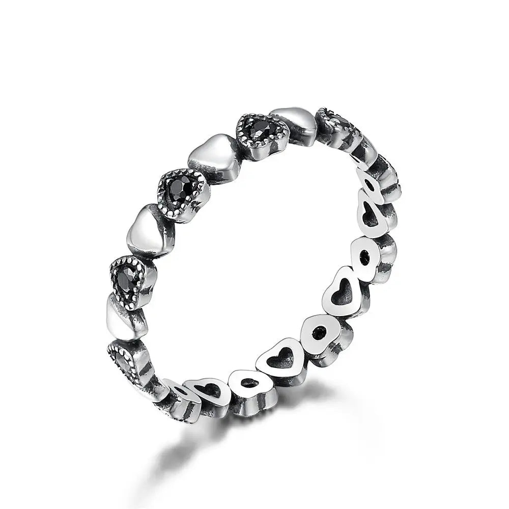 WOSTU 925 Sterling Silver European Simple CZ Ear Buckles Heart Hoop Earrings for Women Wedding Gift Minimalism Jewelry E737