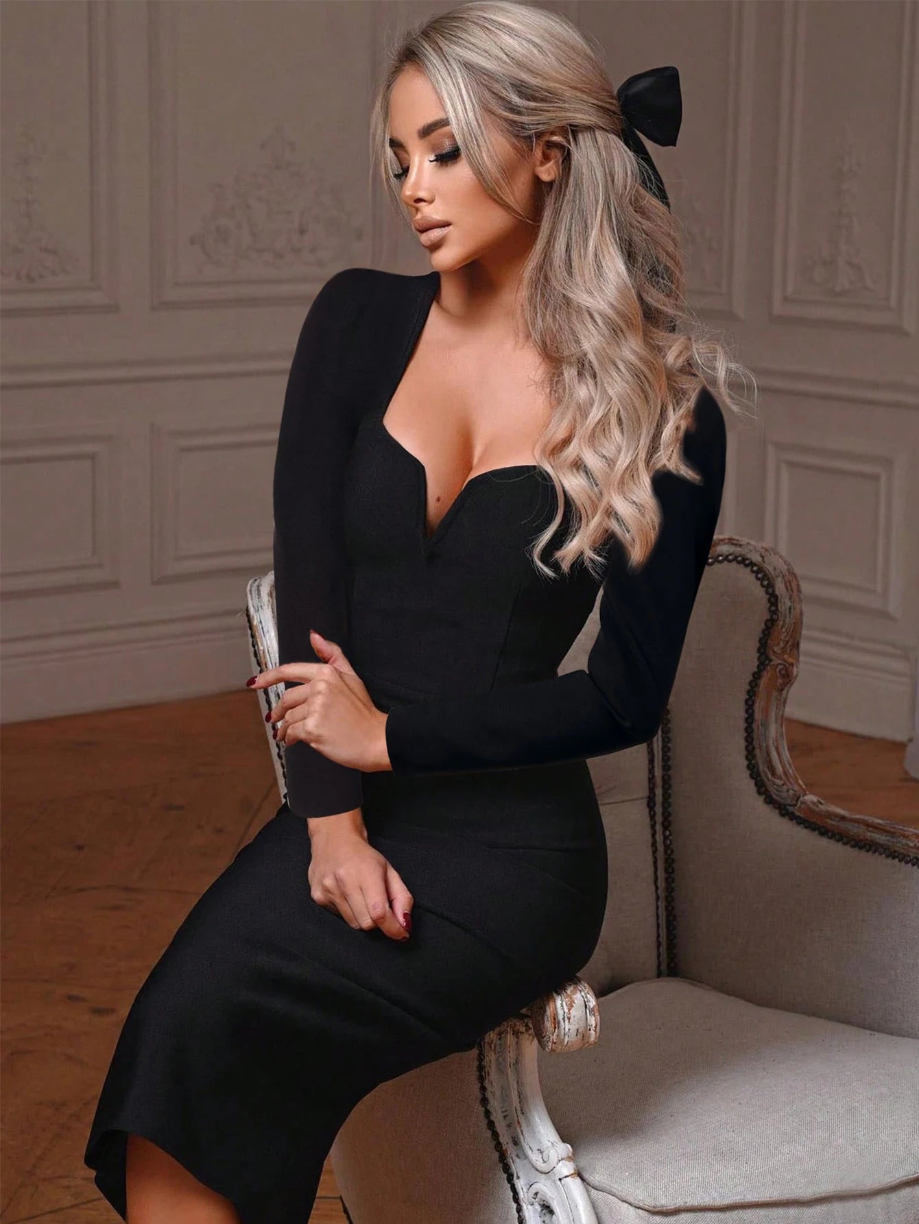 Bandage Dress Women Party Dress Bodycon Elegant Sexy Evening Birthday Club Outfits Summer 2024