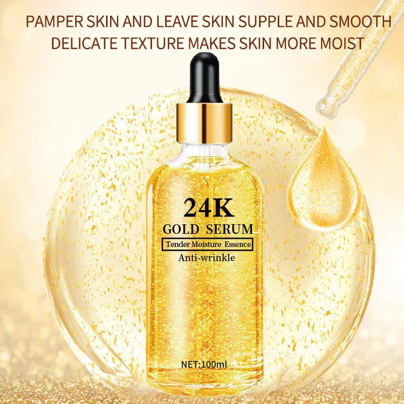 100ml 24k Gold Hyaluronic Acid Face Essence Moisturizing and Skin Repair Face Essence
