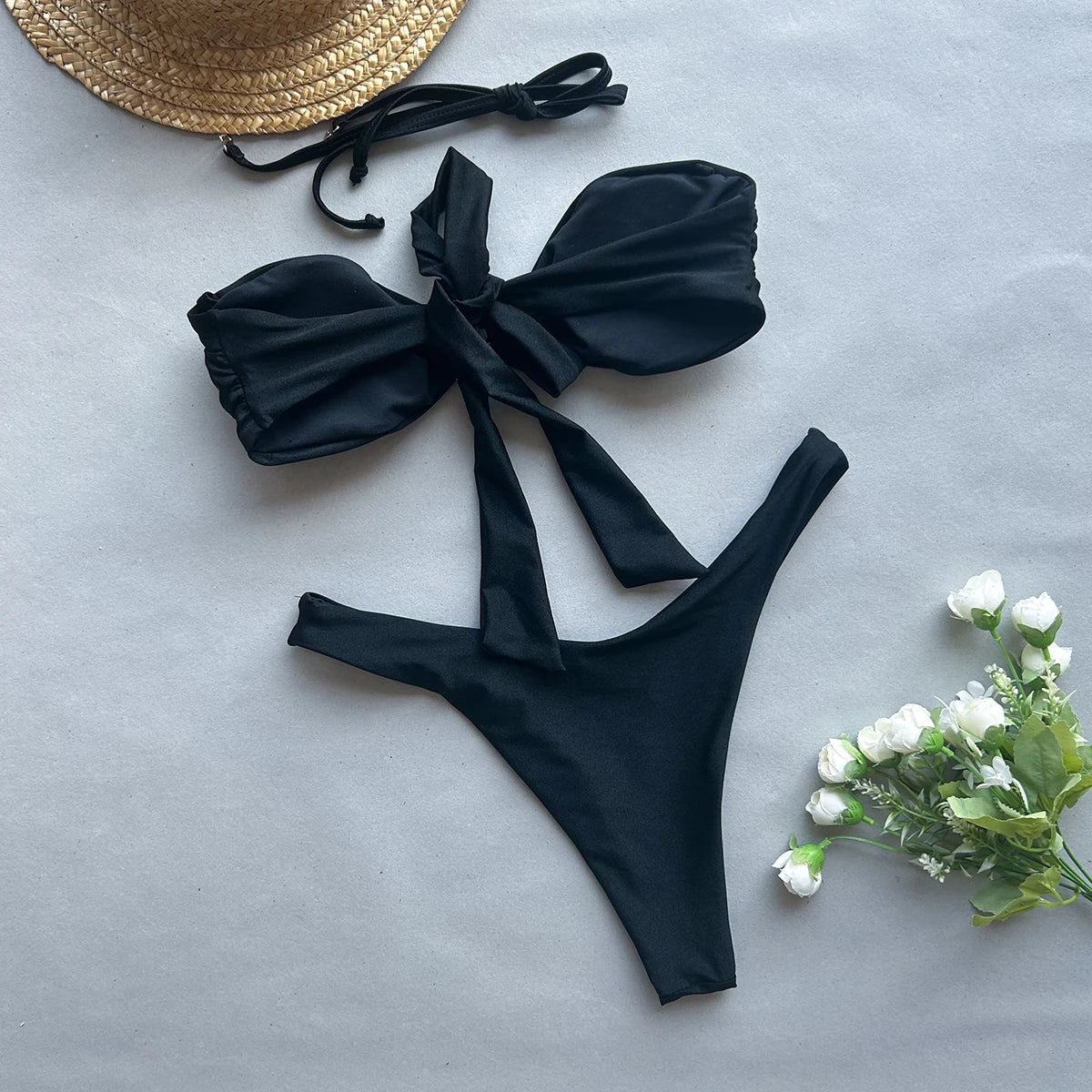 Push Up Bikinis  2024 Swimwear Female Brazilian Bandeau Bikini Set Bathing Suit Swimming Suits Beachwear