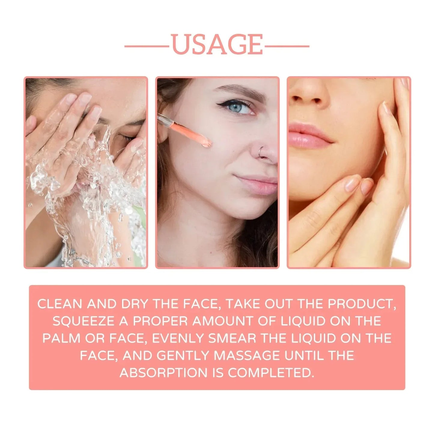 Hyaluronic Acid Wrinkle Removal Essence Niacinamide Improve Skin Quality Moisturizing and Blemishes 5-in-1 Facial Care Essence